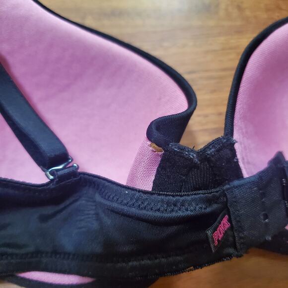 Victoria's Secret PINK Wear Everywhere Lightly Lined 36B Black Bra Underwire - Picture 6 of 12